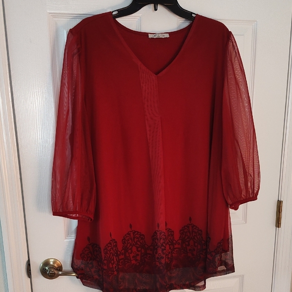 Sese Code Red Blouse - Picture 1 of 6